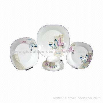 Fine Porcelain 20pcs Dinner Set in New Square Shape, with Decal